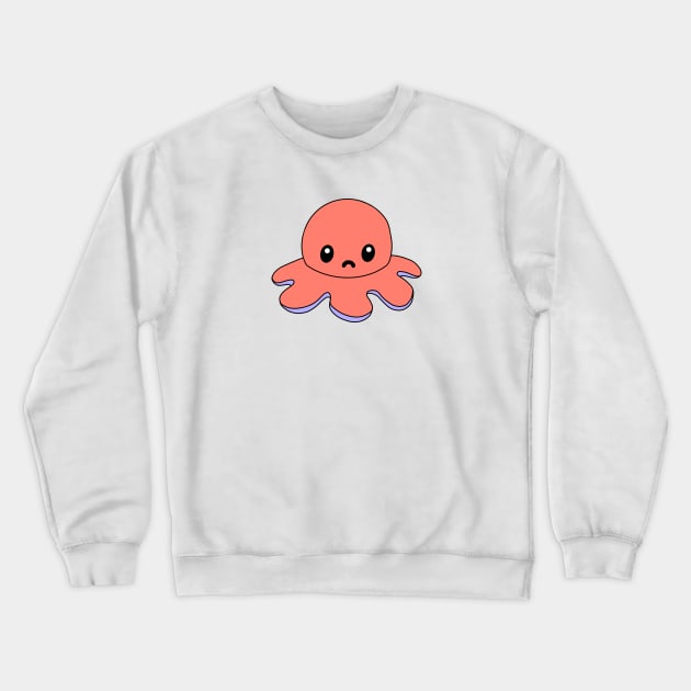 Red Sad Octopus Crewneck Sweatshirt by Eclipse in Flames